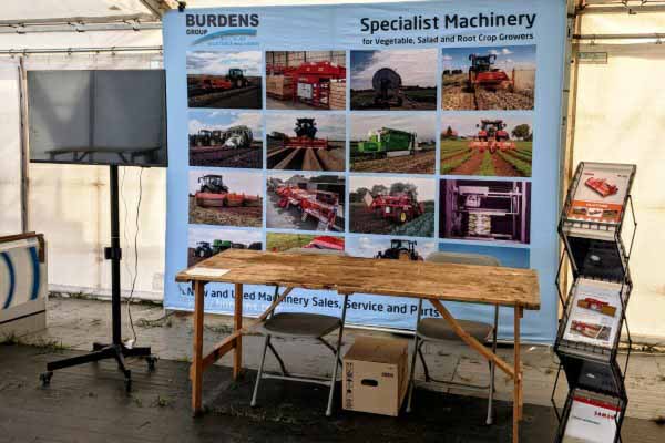 Burdens specialist vegetable machinery gallery elsoms seed event stand