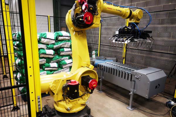 Burdens specialist vegetable machinery bradley robot palletisers