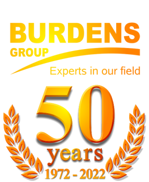 burdens group 50 years anniversary logo